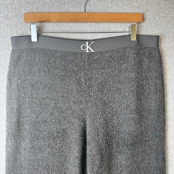 Calvin Klein Soft Cozy Lounge Pants Womens Large Stretch Comfort Gray Plush - Picture 2 of 12